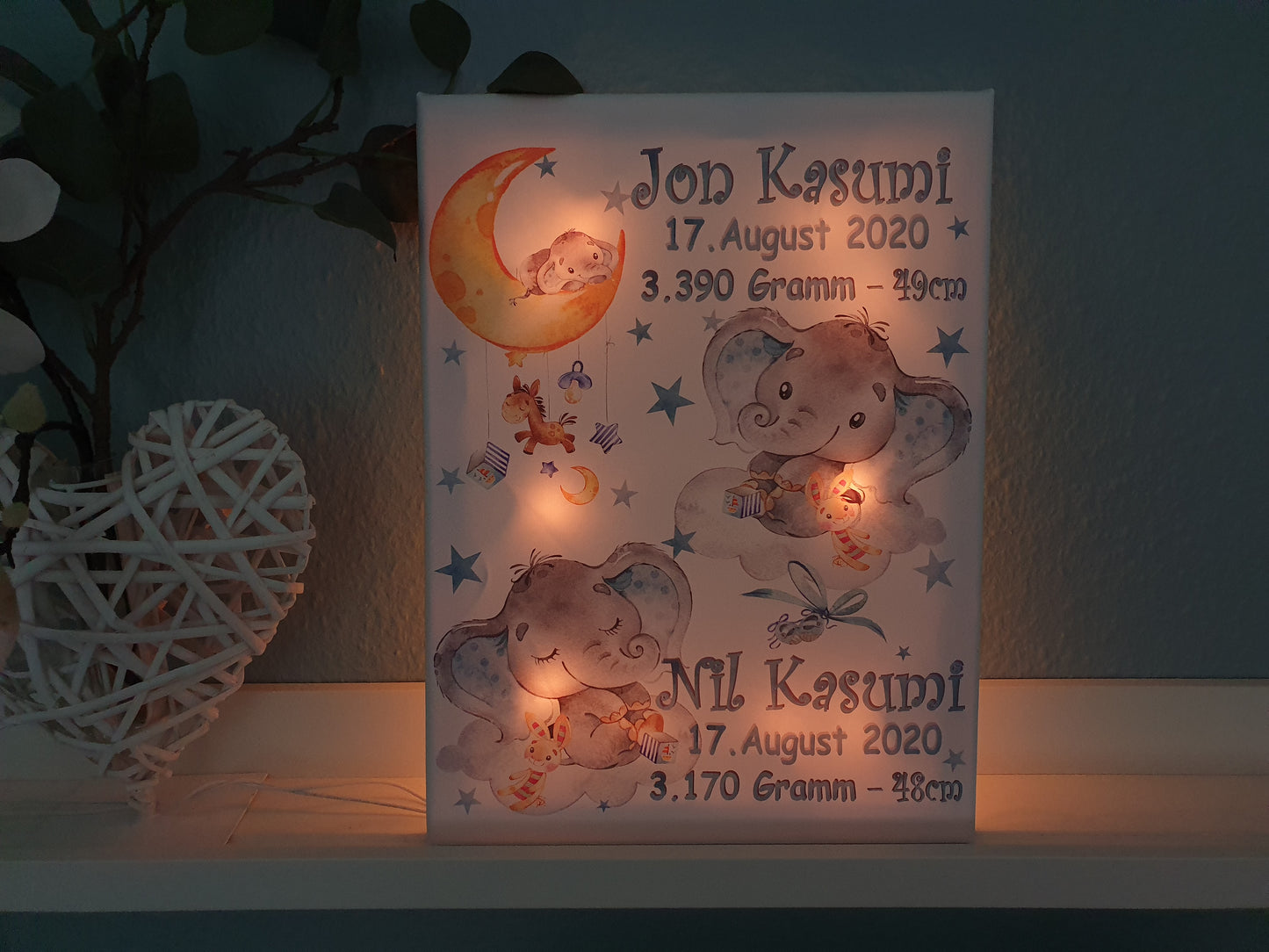 Schlummerlicht Elefant Zwillinge