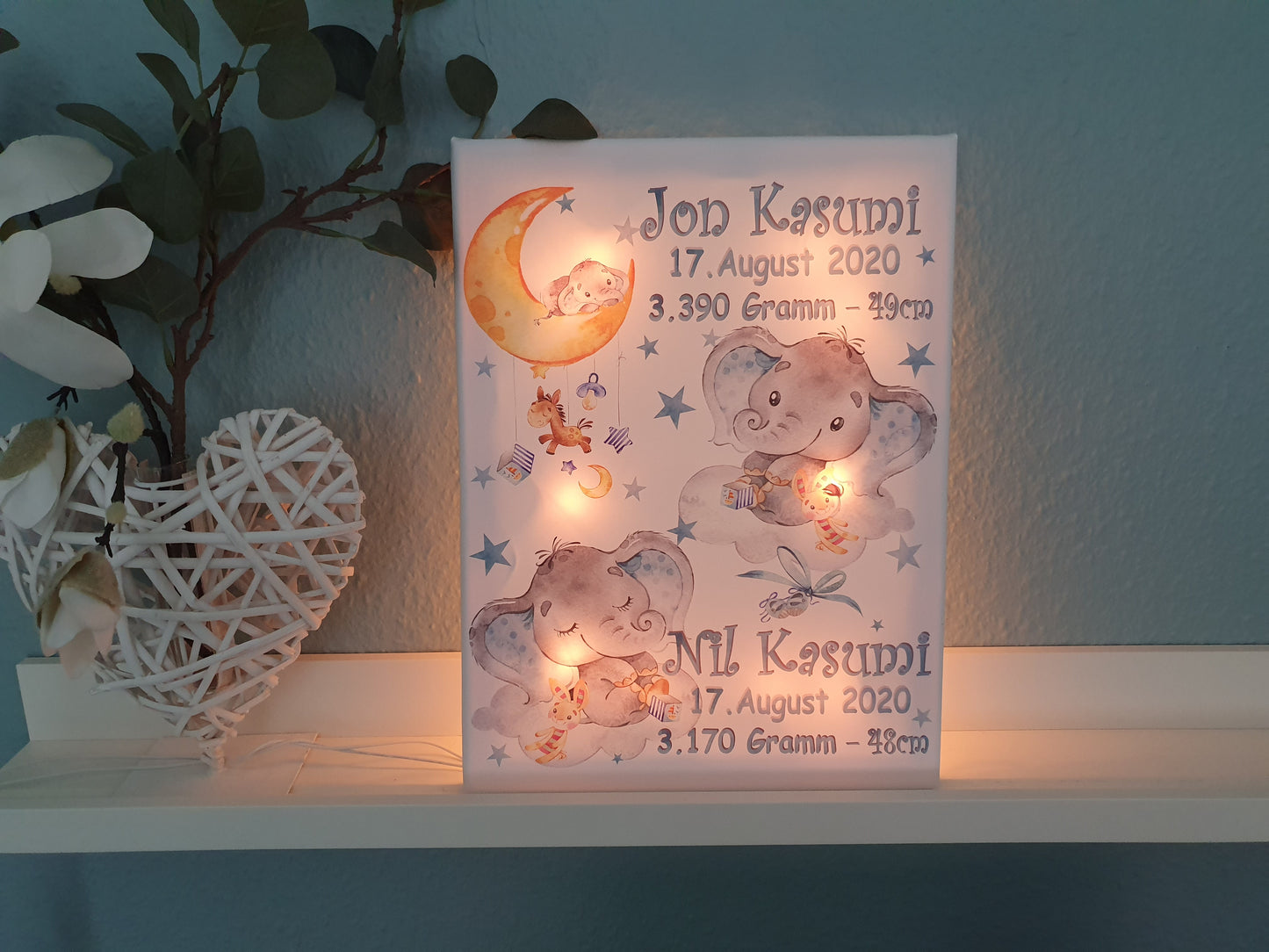 Schlummerlicht Elefant Zwillinge