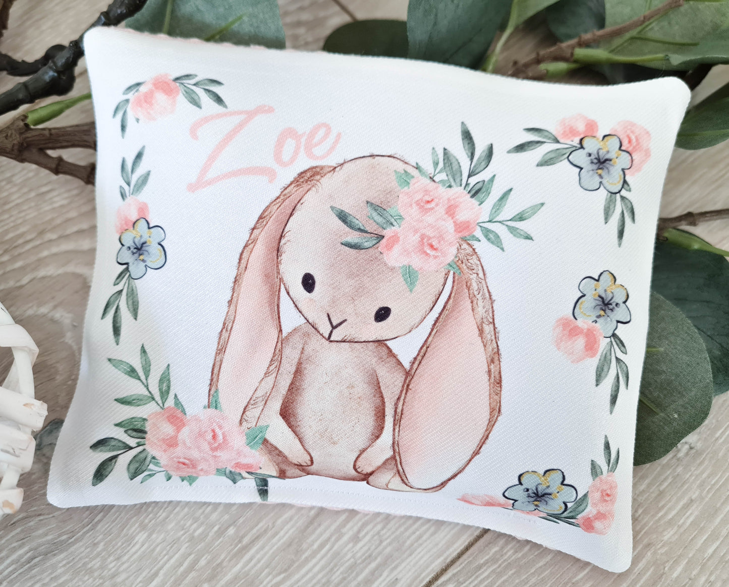 Windeltorte Hase Mädchen - Kuschelkissen, Baby, Geburt Grußkarte