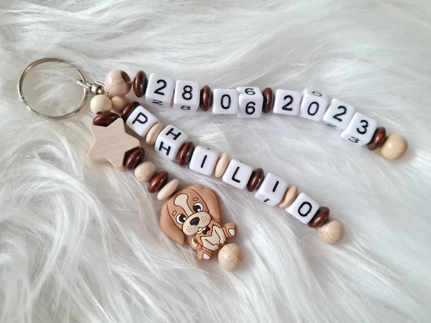 Schlüsselanhänger mit Namen & Datum