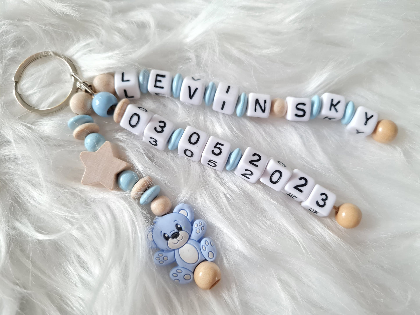 Schlüsselanhänger mit Namen & Datum