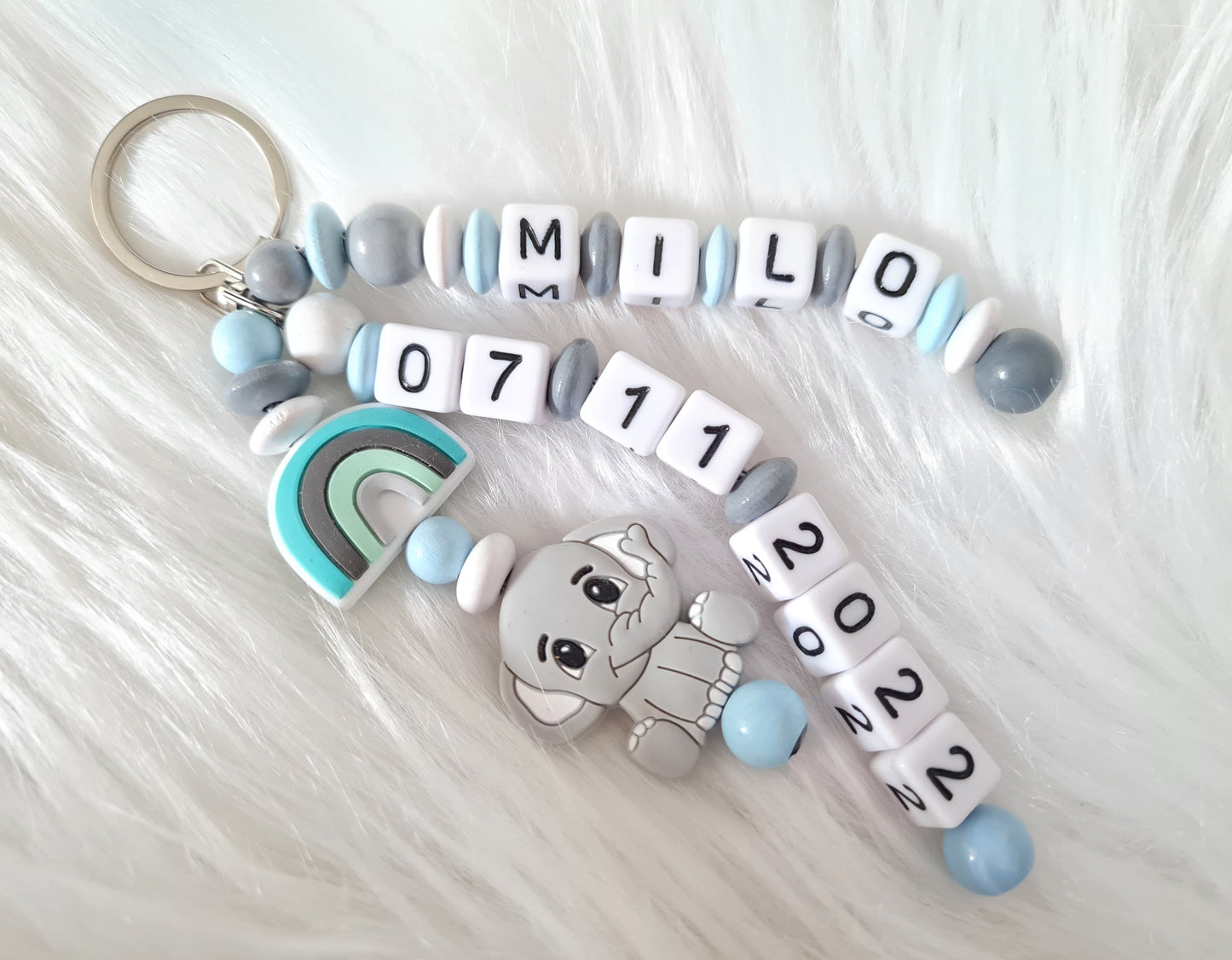 Schlüsselanhänger mit Namen & Datum