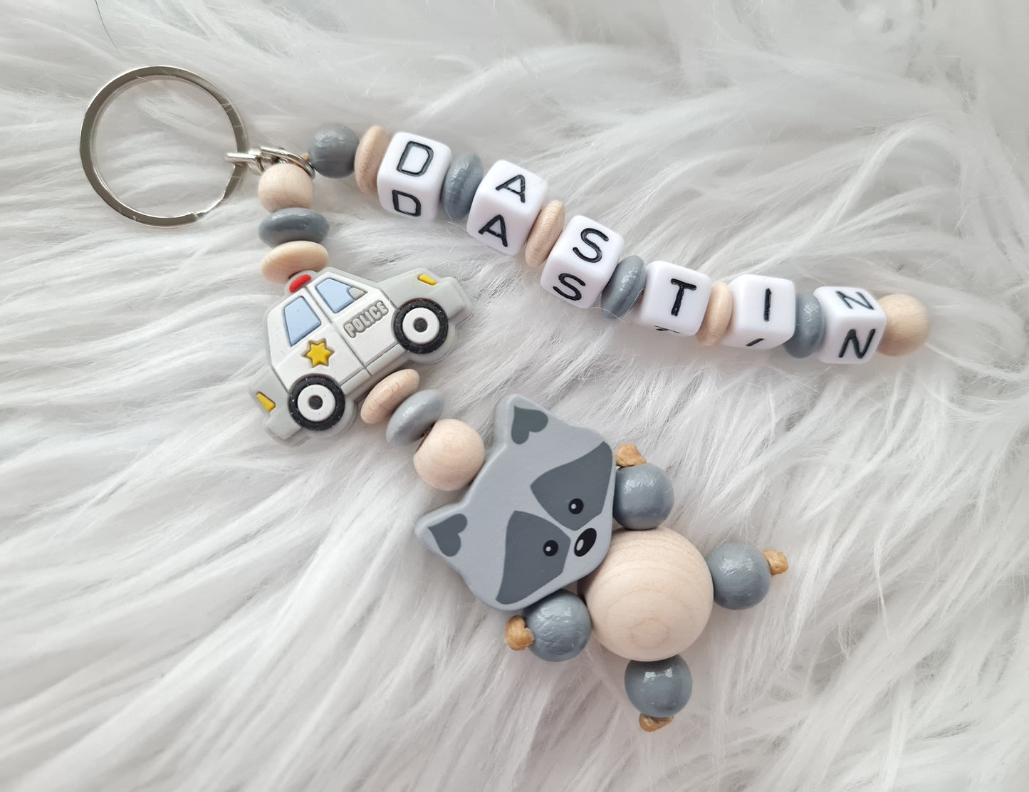 Schlüsselanhänger Polizei Waschbär