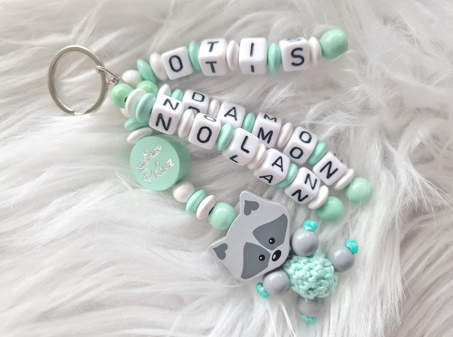 Schlüsselanhänger Waschbär kleiner Prinz