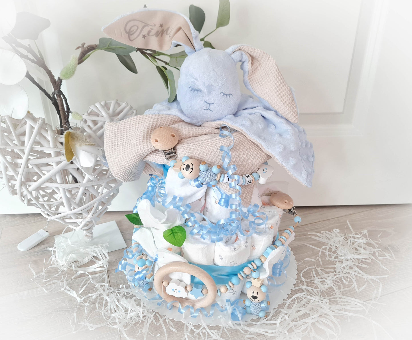 Windeltorte XXXL Junge Kuscheltier Hase Hoppi