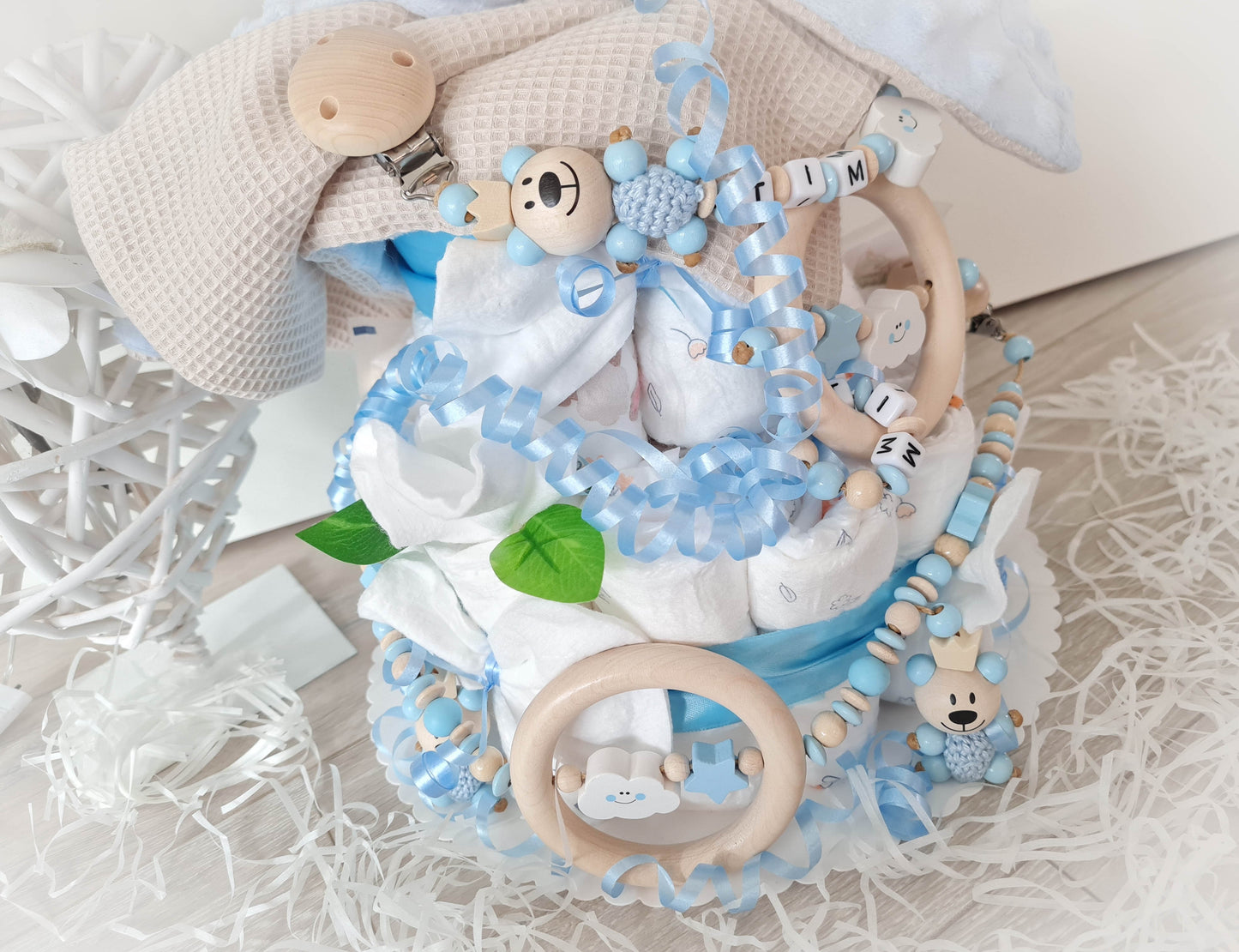 Windeltorte XXXL Junge Kuscheltier Hase Hoppi
