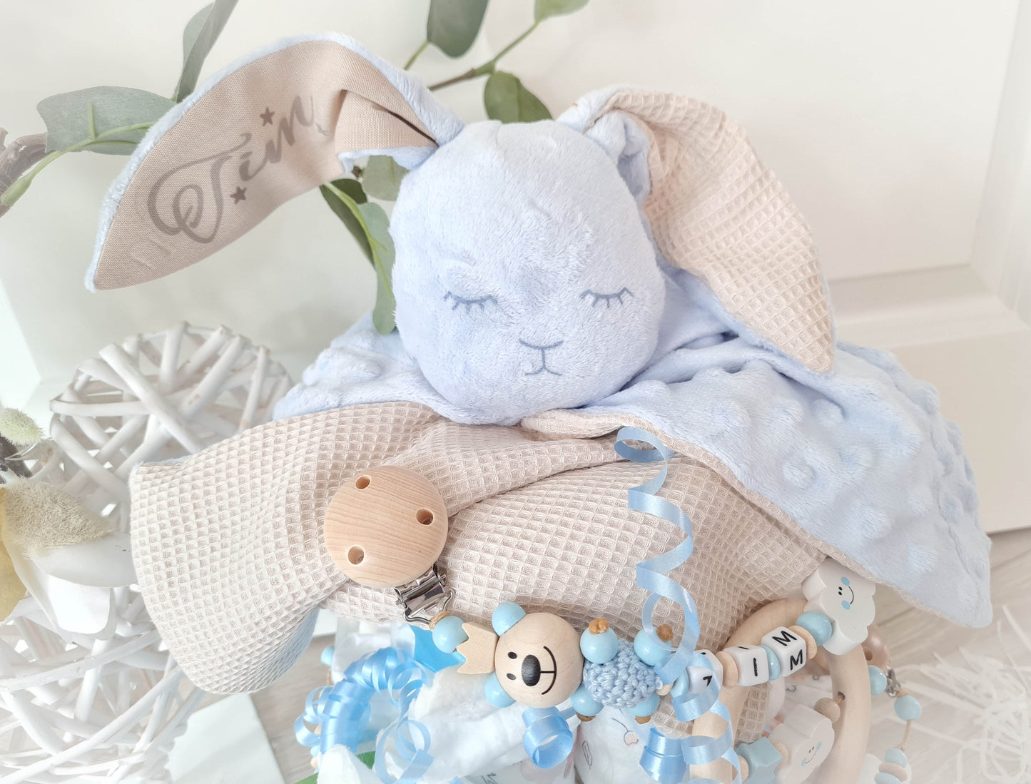 Windeltorte XXXL Junge Kuscheltier Hase Hoppi