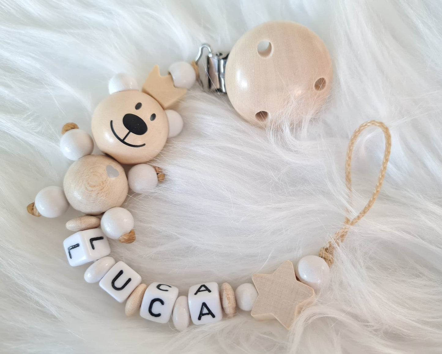 Schnullerkette Teddy Natur