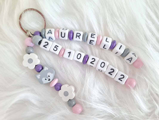 Schlüsselanhänger mit Namen & Datum