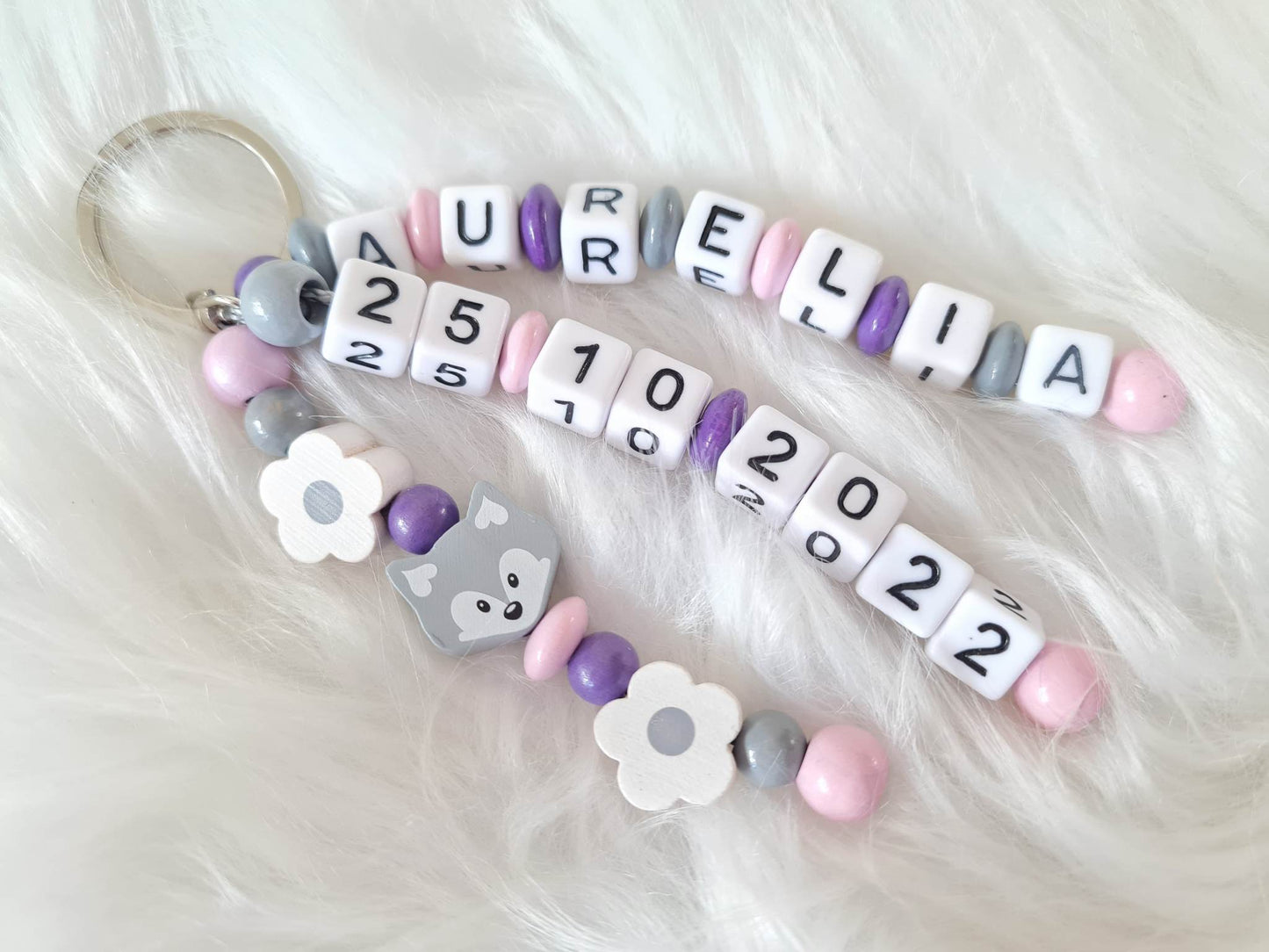 Schlüsselanhänger mit Namen & Datum