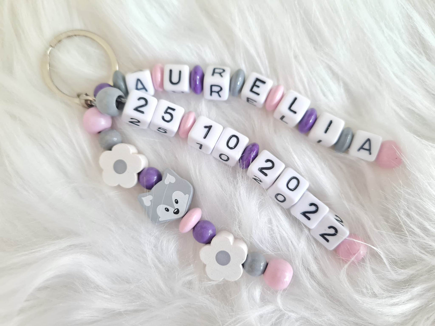 Schlüsselanhänger mit Namen & Datum