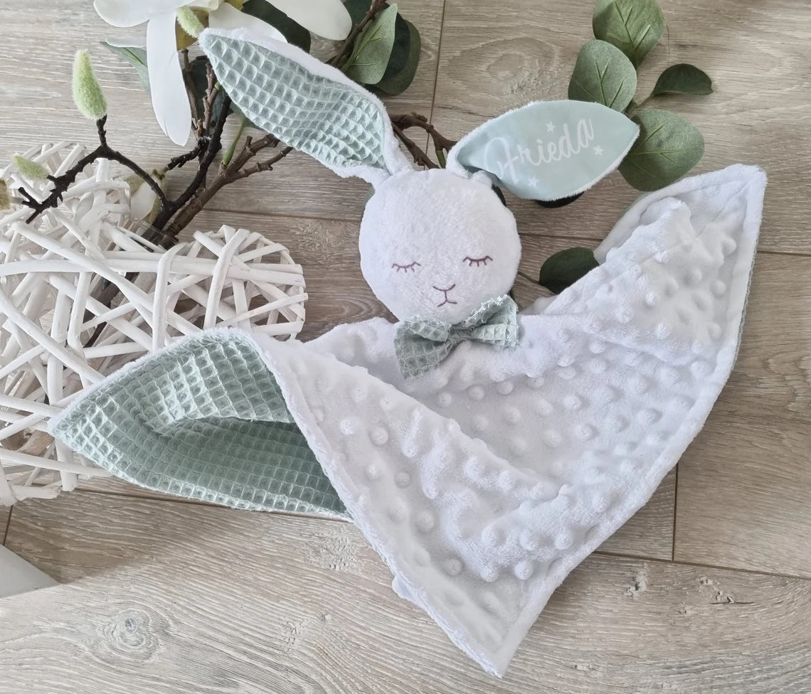 Windeltorte XXL Junge & Mädchen Kuscheltier Hase Hoppi Mint