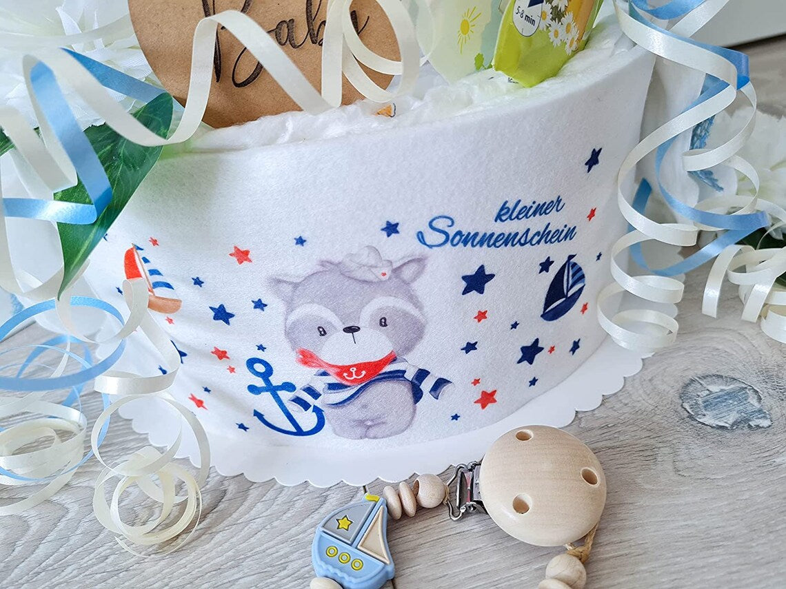 Windelkorb Waschbär Kleiner Sonnenschein - Kuschelkissen