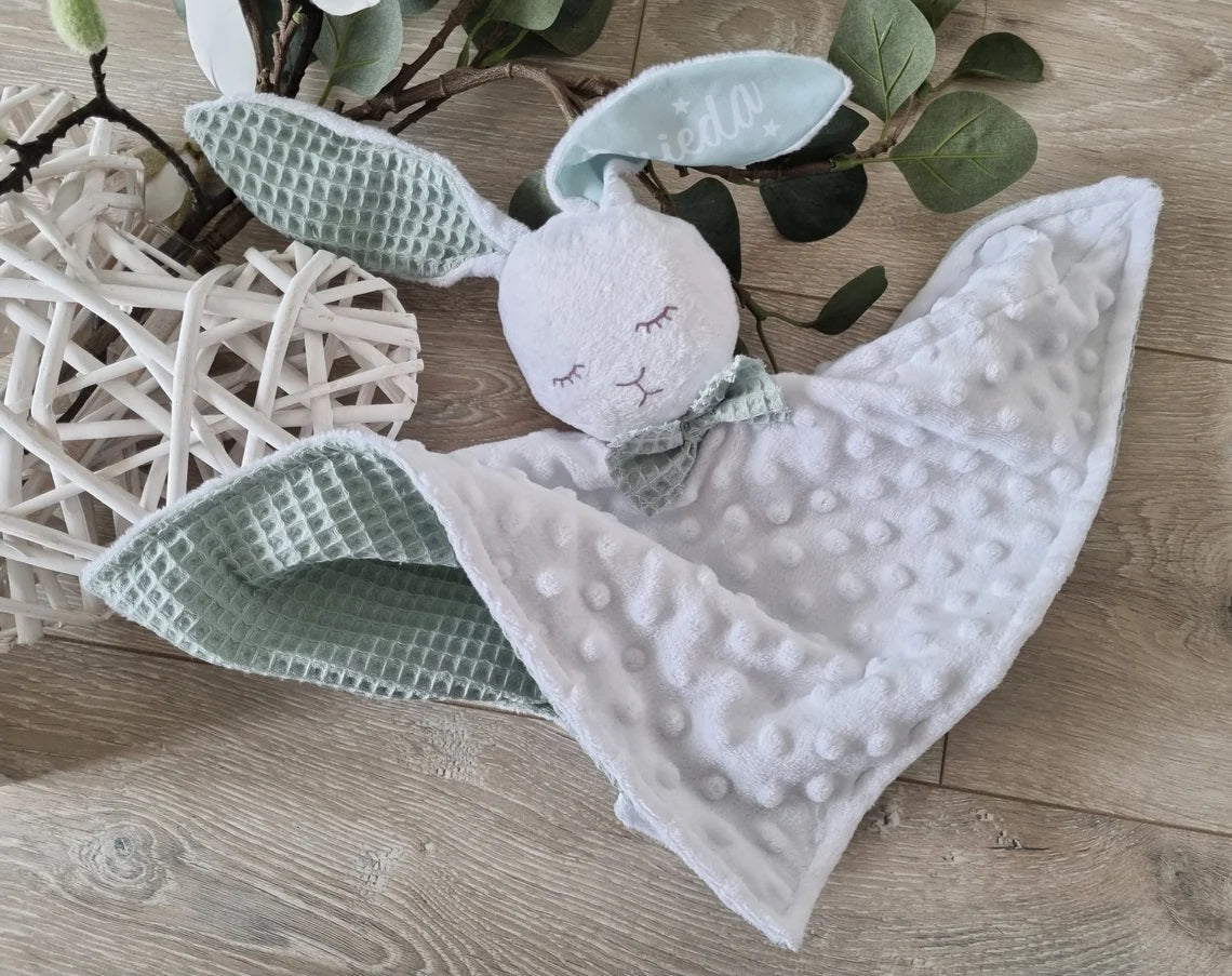 Windeltorte XXL Junge & Mädchen Kuscheltier Hase Hoppi Mint