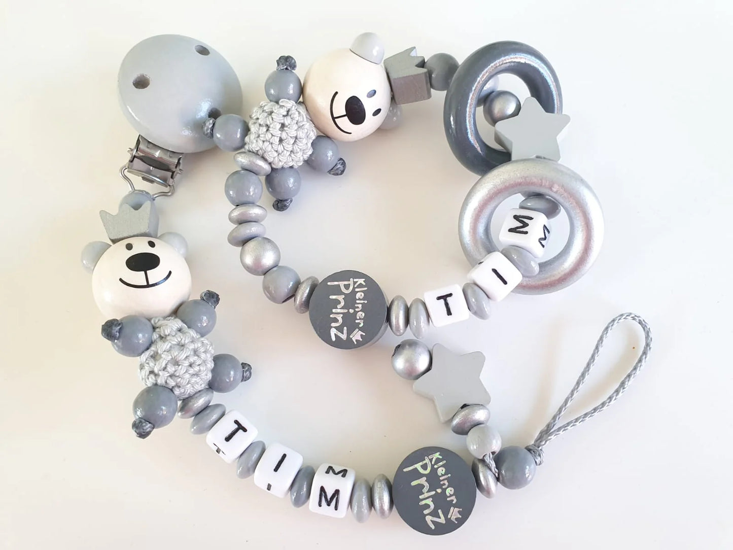 Schnullerkette & Greifling Teddy