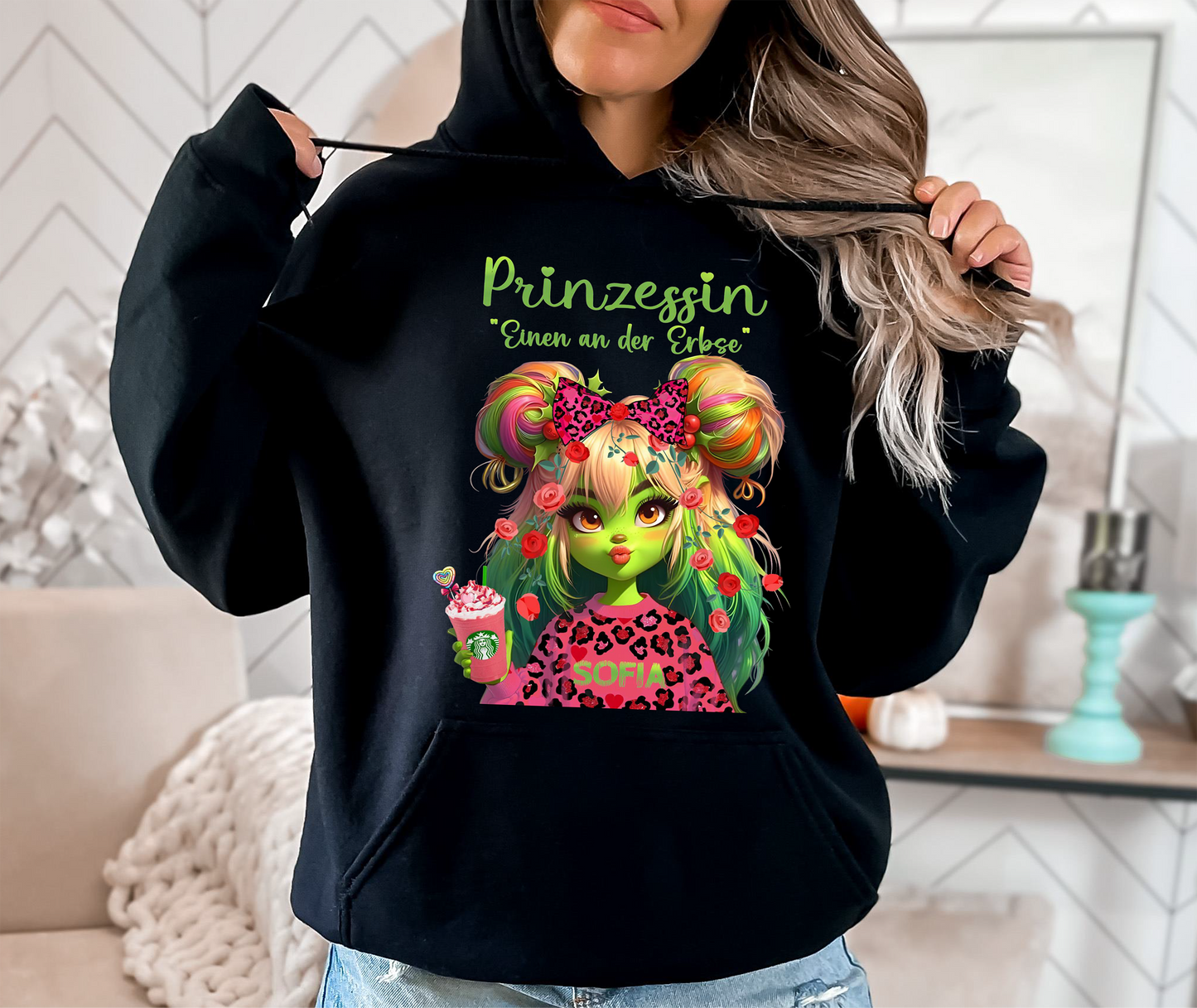 Hoodie Prinzessin "Einen an der Erbse"