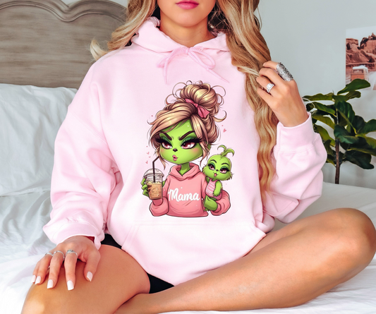 Hoodie Grinch Mama Baby