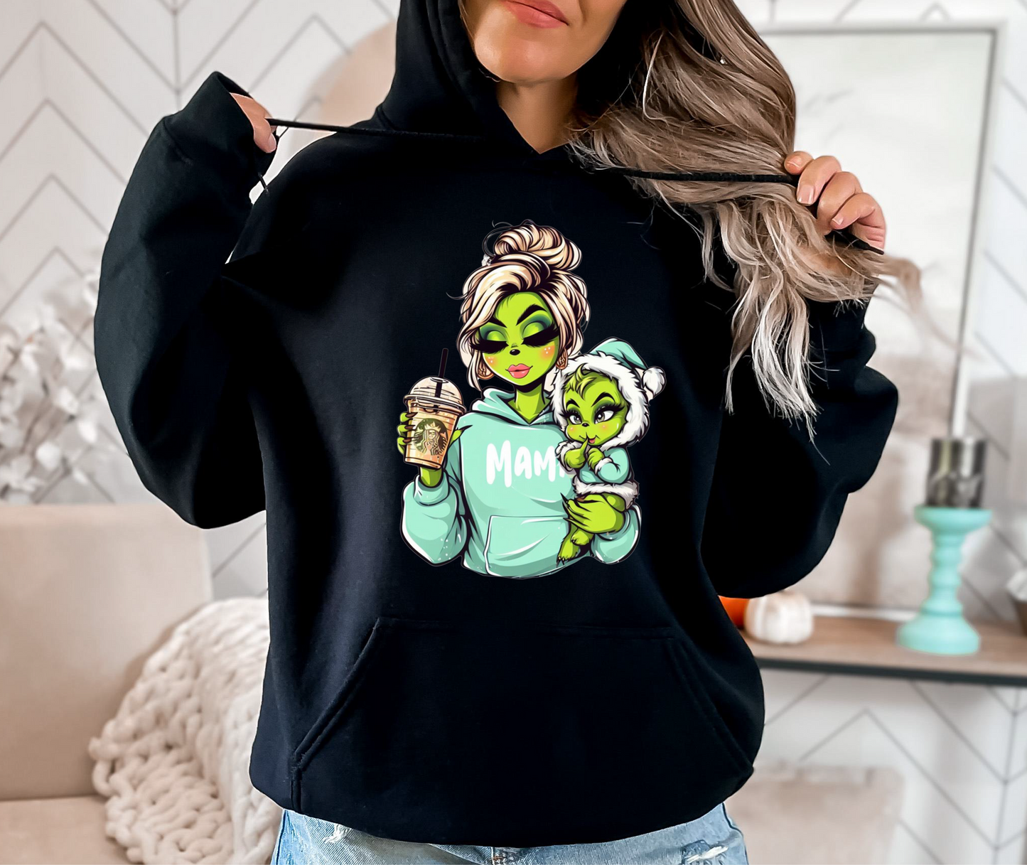 Hoodie Grinch Mama Blue