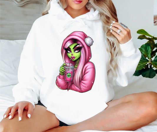 Hoodie Grinch Girl Pink
