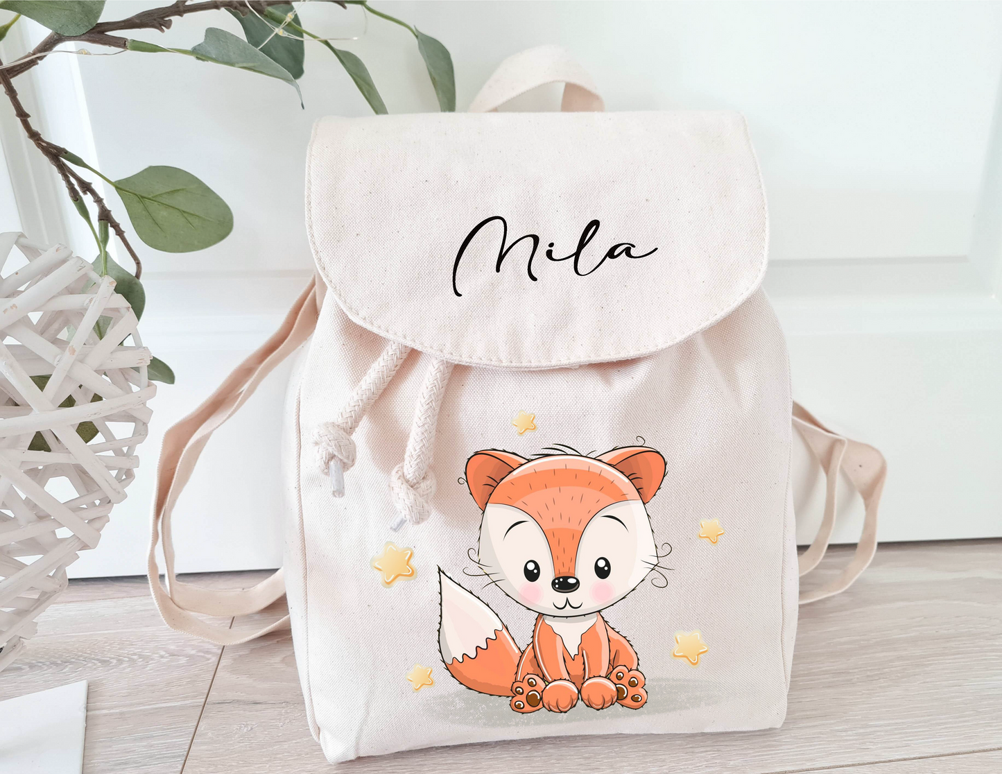Kinderrucksack mit Name Fuchs