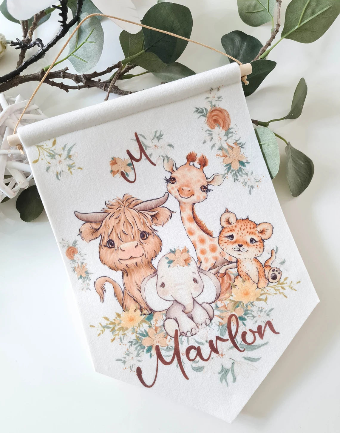 Türschild Wimpel Elefant Mädchen