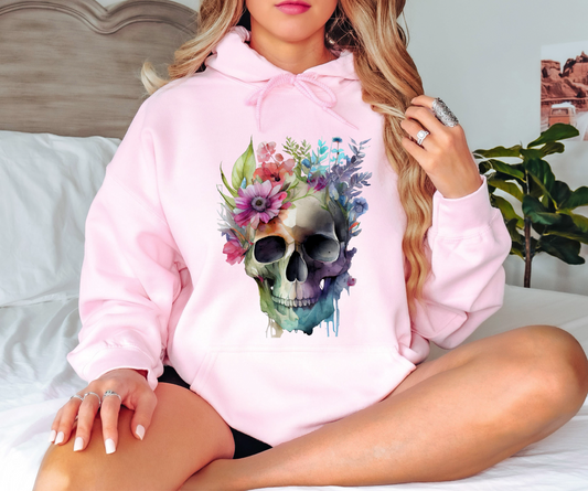 Hoodie Skull Flower
