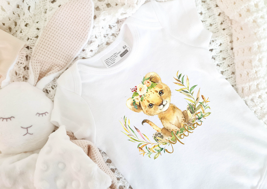Tiger Mädchen Baby Body mit Namen