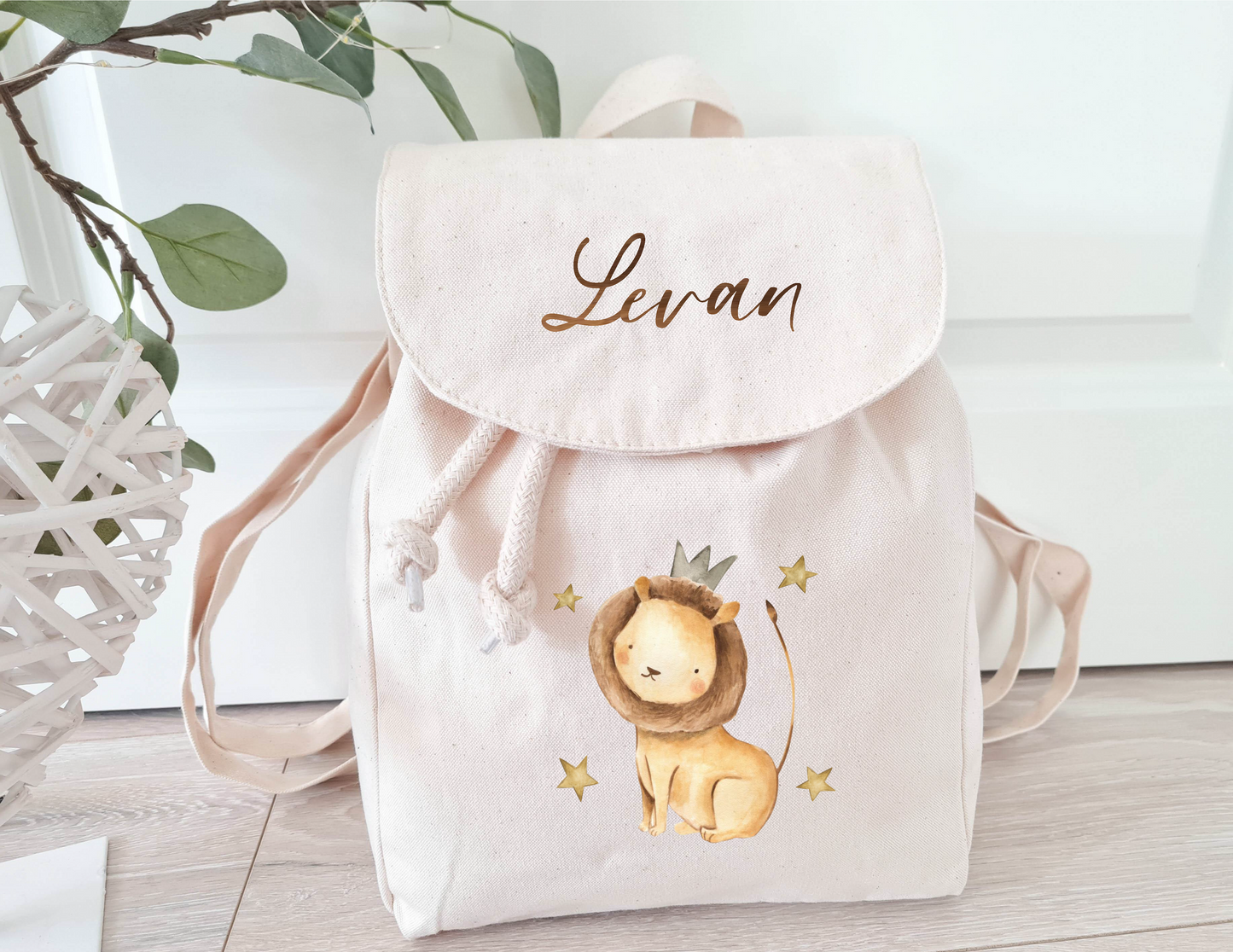 Kinderrucksack mit Name Löwe