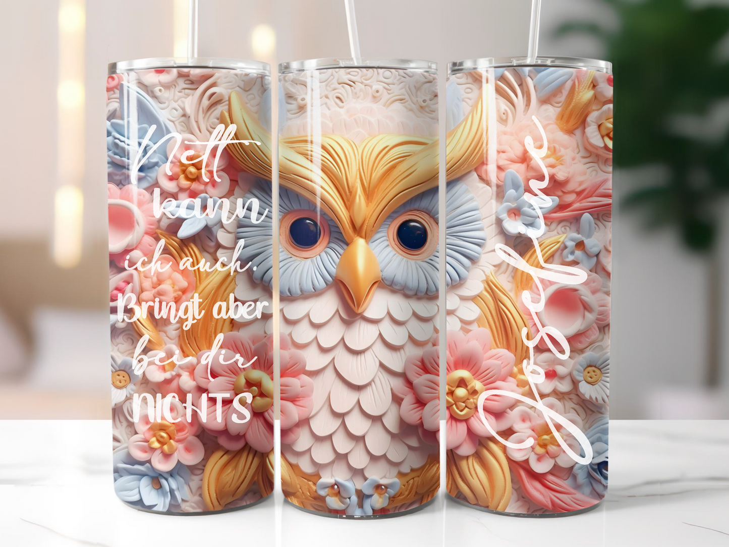 3D Eule TUMBLER
