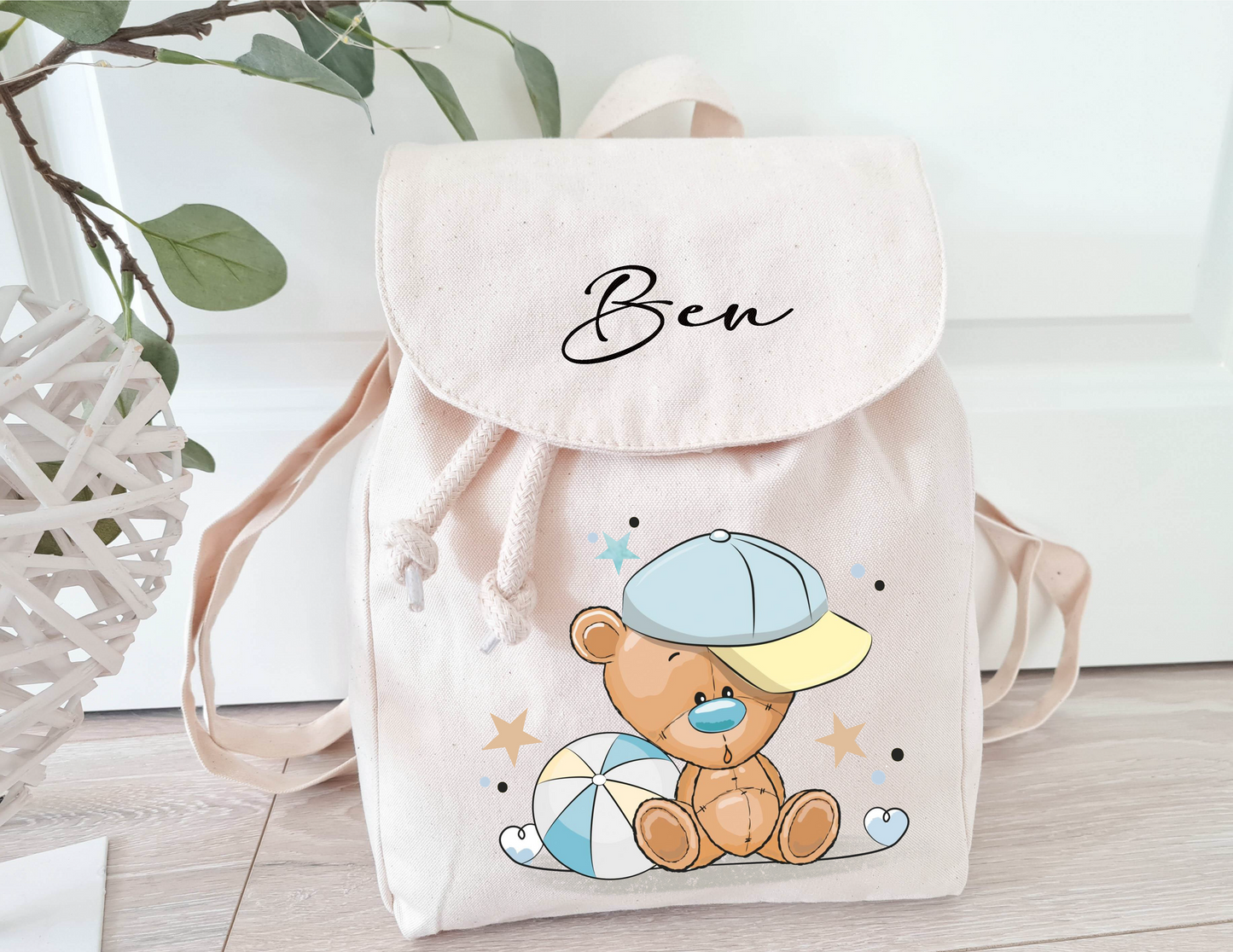 Kinderrucksack mit Name Teddy