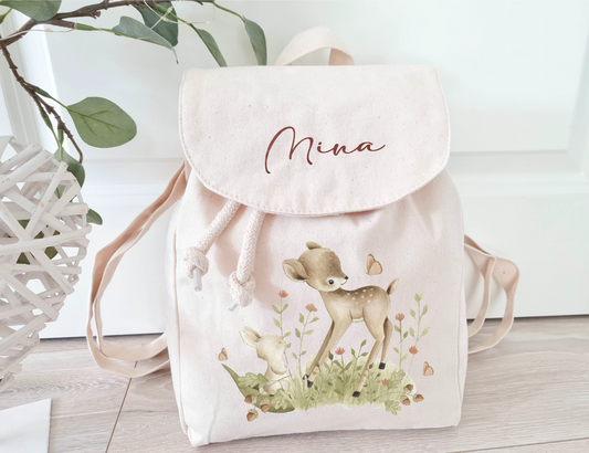 Kinderrucksack mit Name Reh