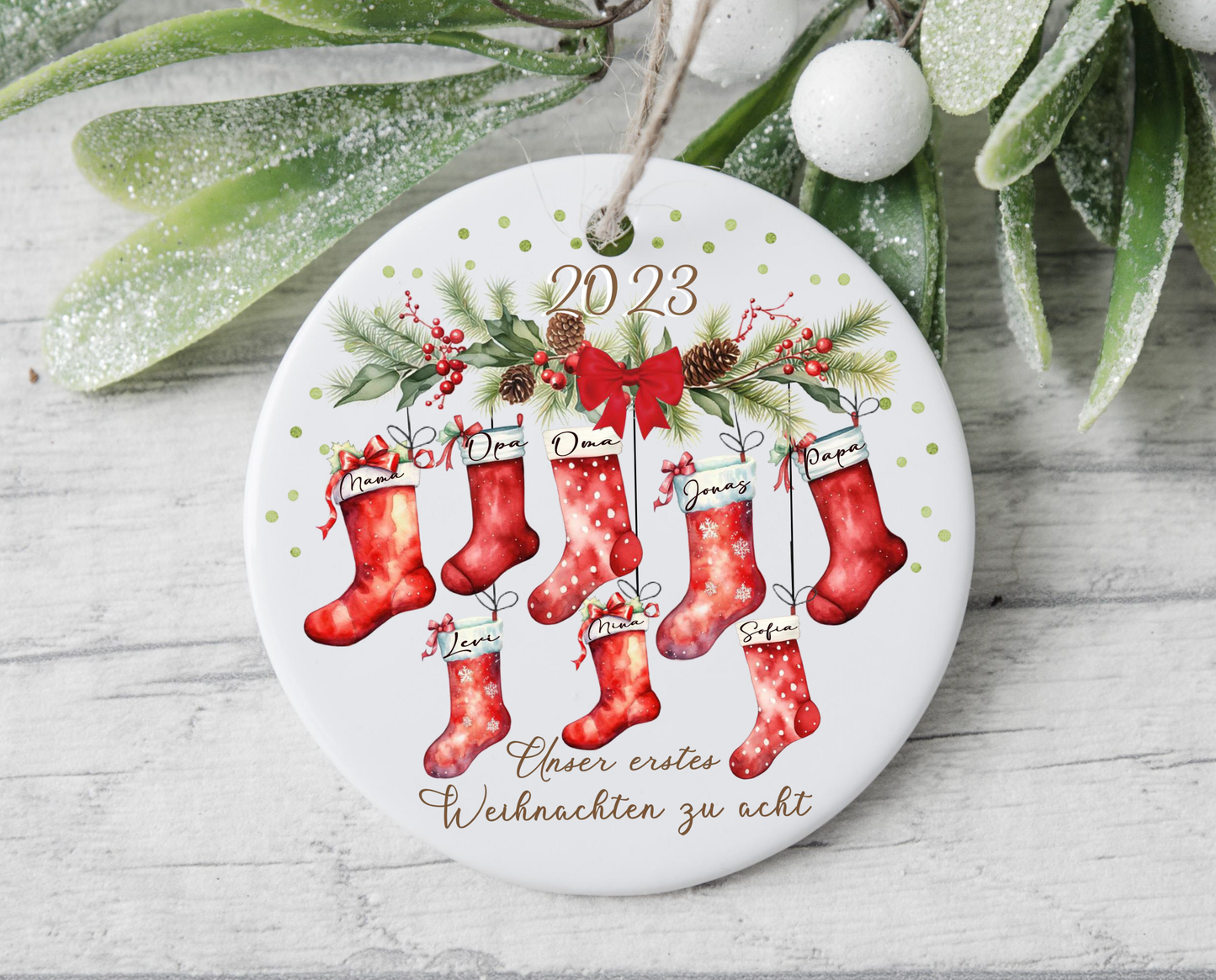 Weihnachtsanhänger personalisiert Socken