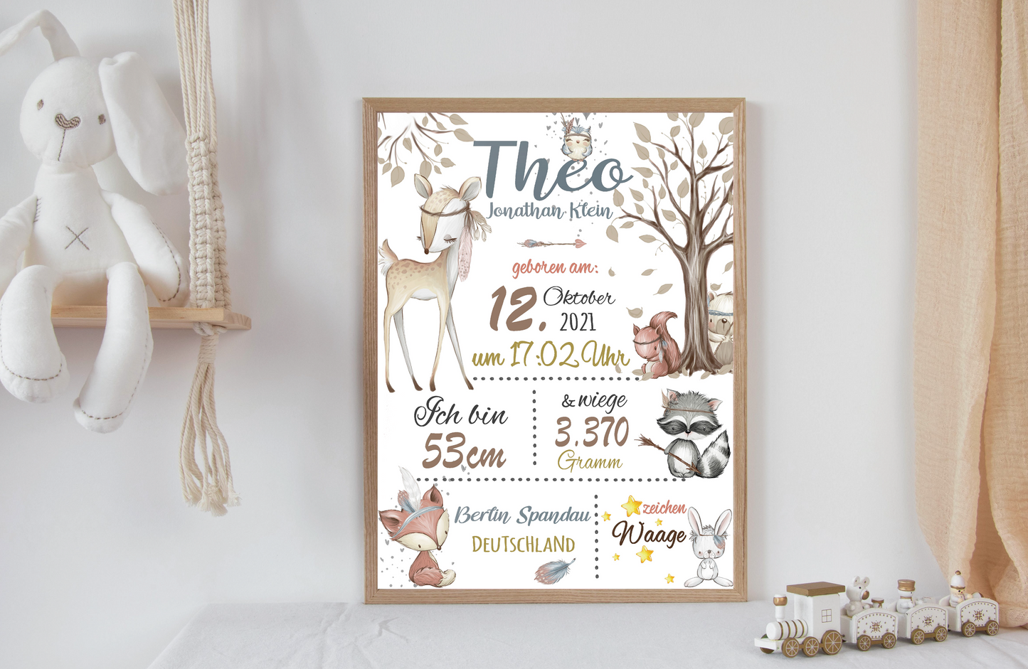 GEBURTSTAFEL Waldtiere