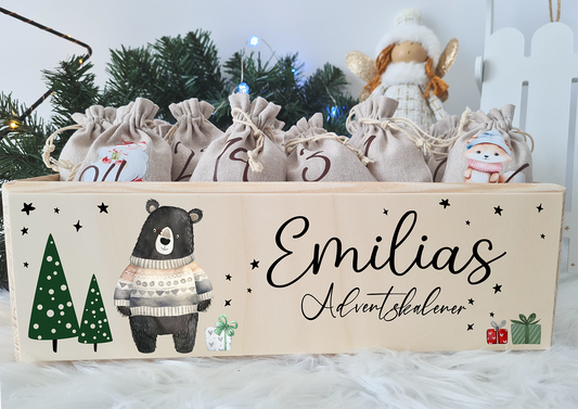 Personalisierter Adventskalender Bär