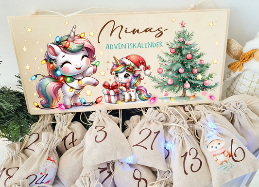 Personalisierter Adventskalender Einhorn