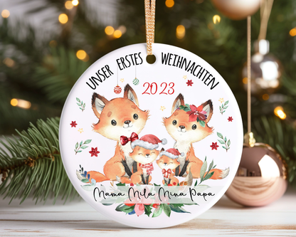 Weihnachtsanhänger personalisiert Fuchs