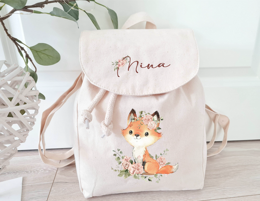 Kinderrucksack mit Name Fuchs