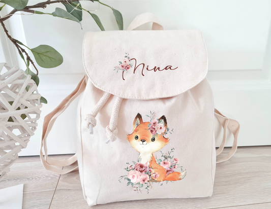 Kinderrucksack mit Name Fuchs