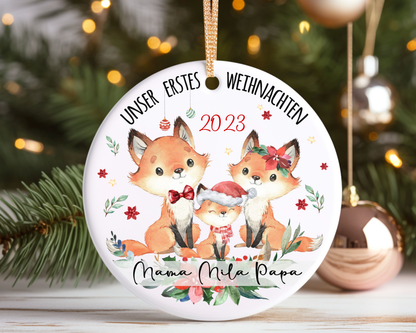 Weihnachtsanhänger personalisiert Fuchs