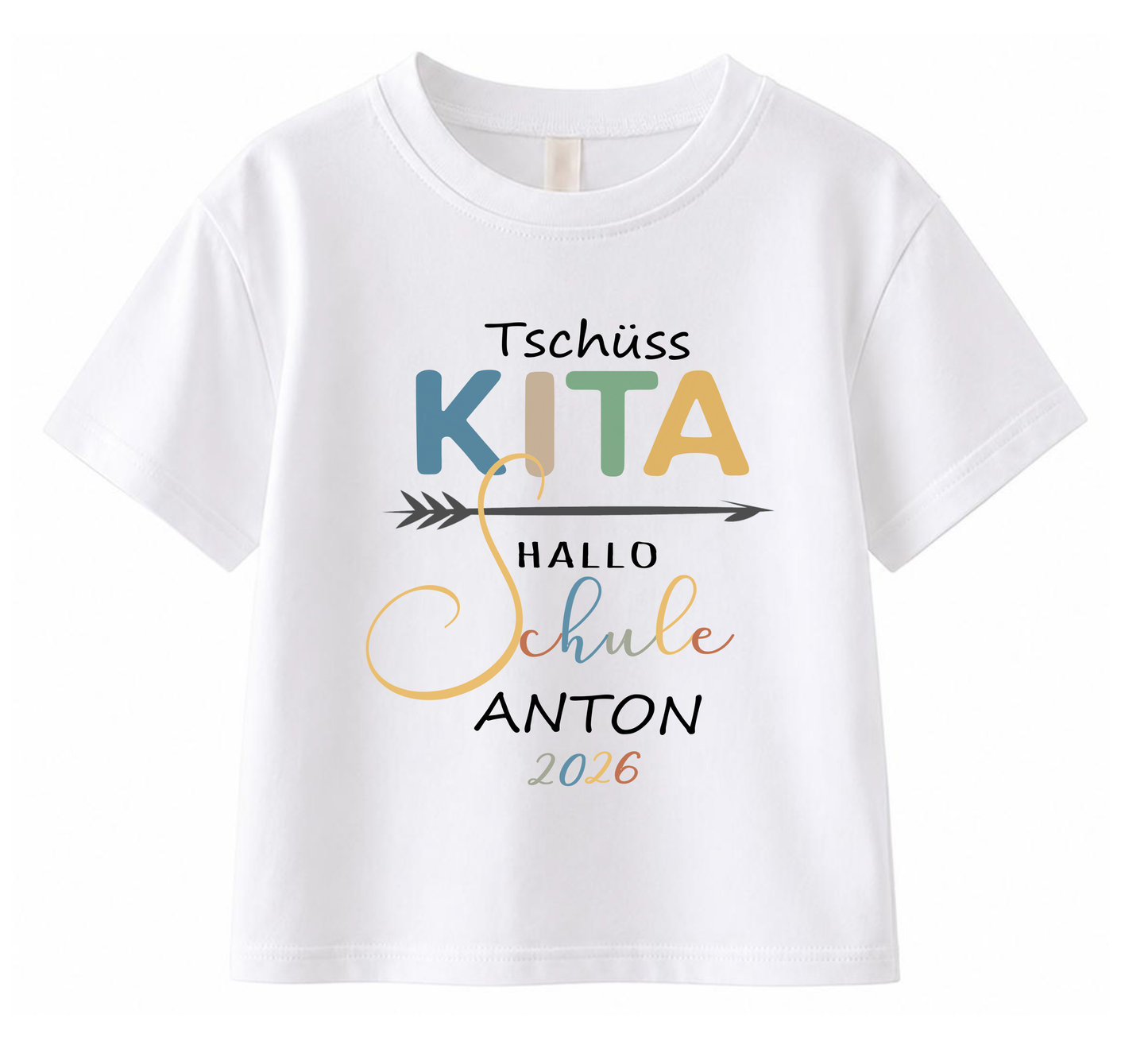 Tschüss Kita Hallo Schule T-Shirt Jungen personalisiert