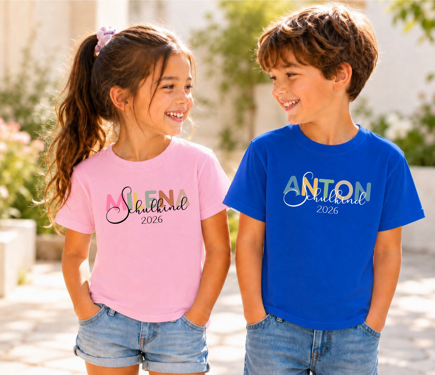 Schulkind 2026 T-Shirt personalisiert mit Name | Einschulung