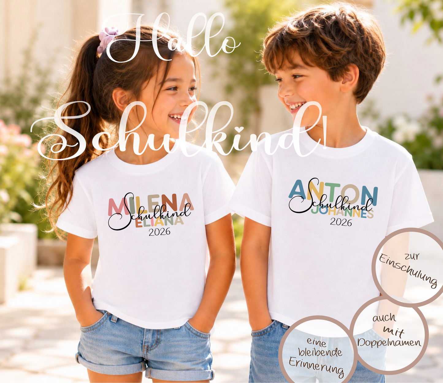 Schulkind 2026 T-Shirt personalisiert mit Name | Einschulung