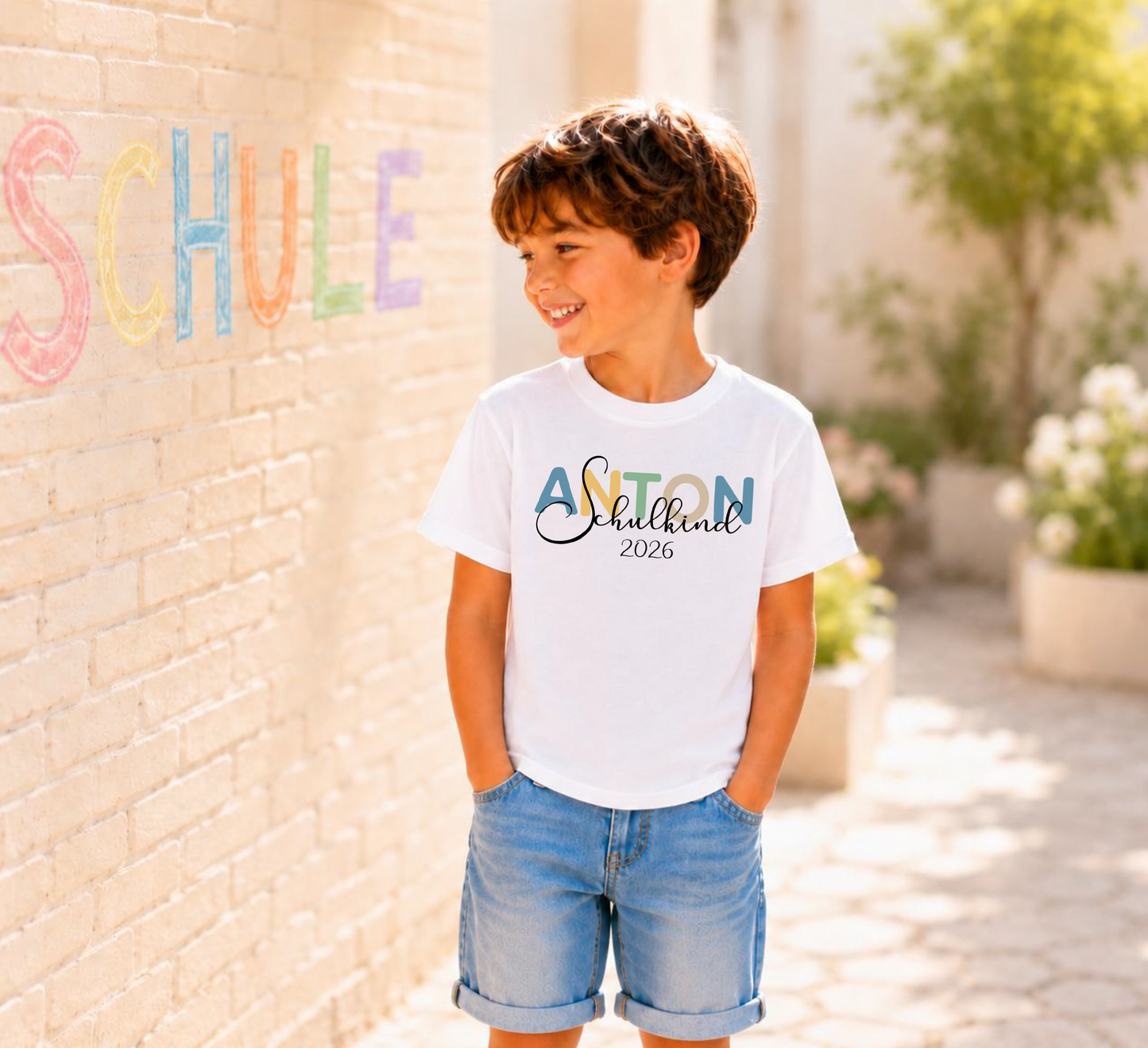 Schulkind 2026 T-Shirt personalisiert mit Name | Einschulung